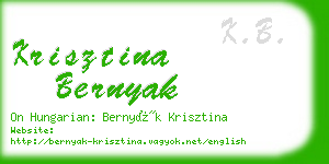 krisztina bernyak business card